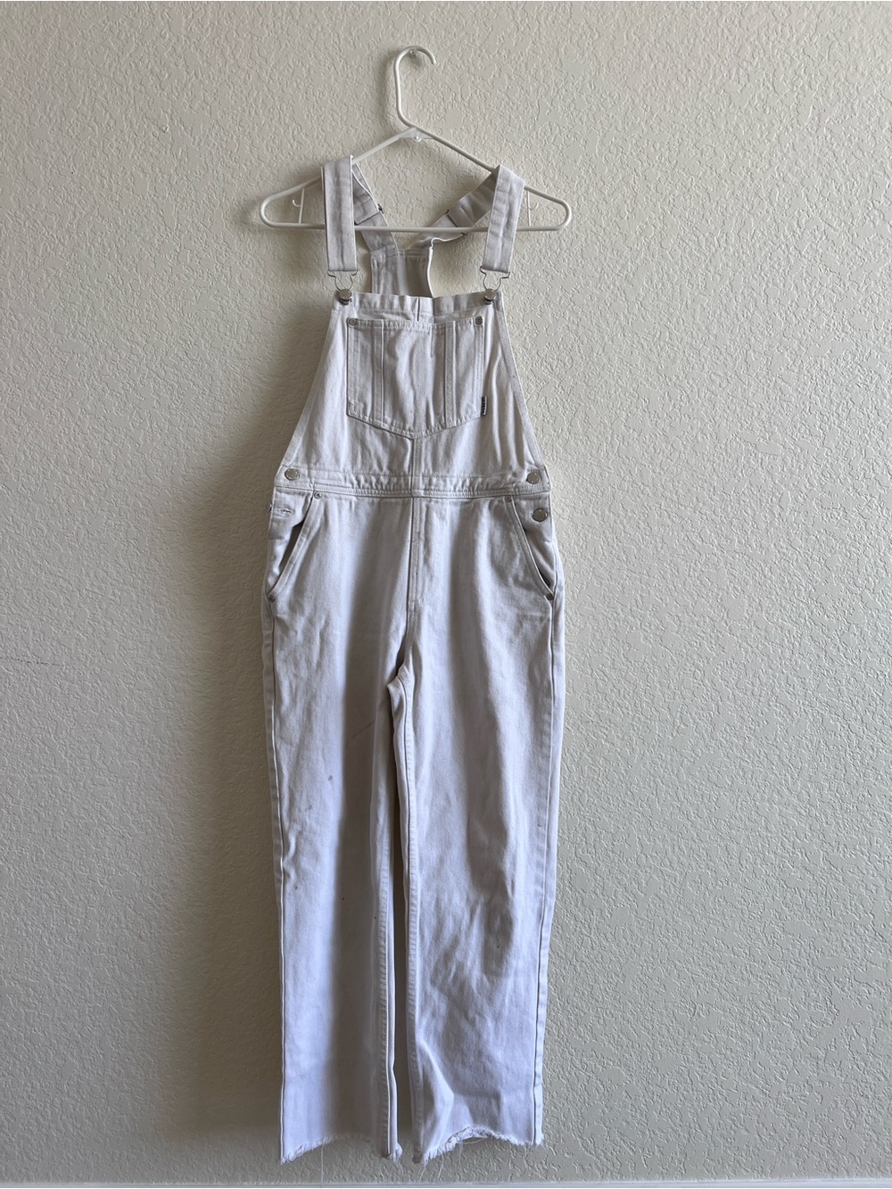 UNIF White Denim Overalls